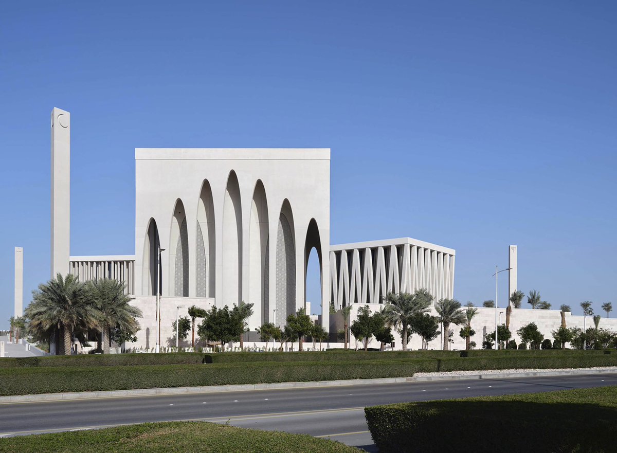 the abrahamic house in abu dhabi with three cube shaped buildings a church a mosque and a synagogue for the one world religion of chrislam